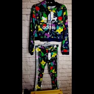Adidas Floral hoodie and leggings set